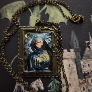 Handmade Glass Framed Art Necklace